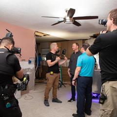 Military Makeover crew interviewing